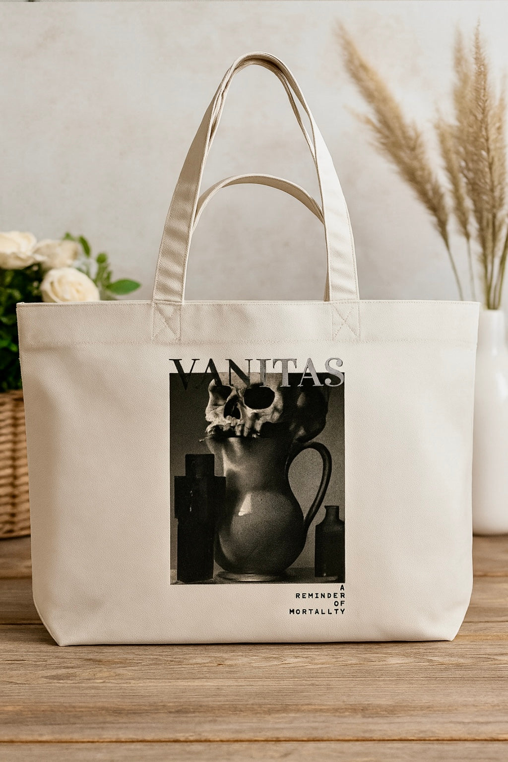Vanitas Gothic Tote Bag – Off-White product showcase