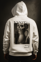 Vanitas Oversized Hoodie – White Design Close-Up