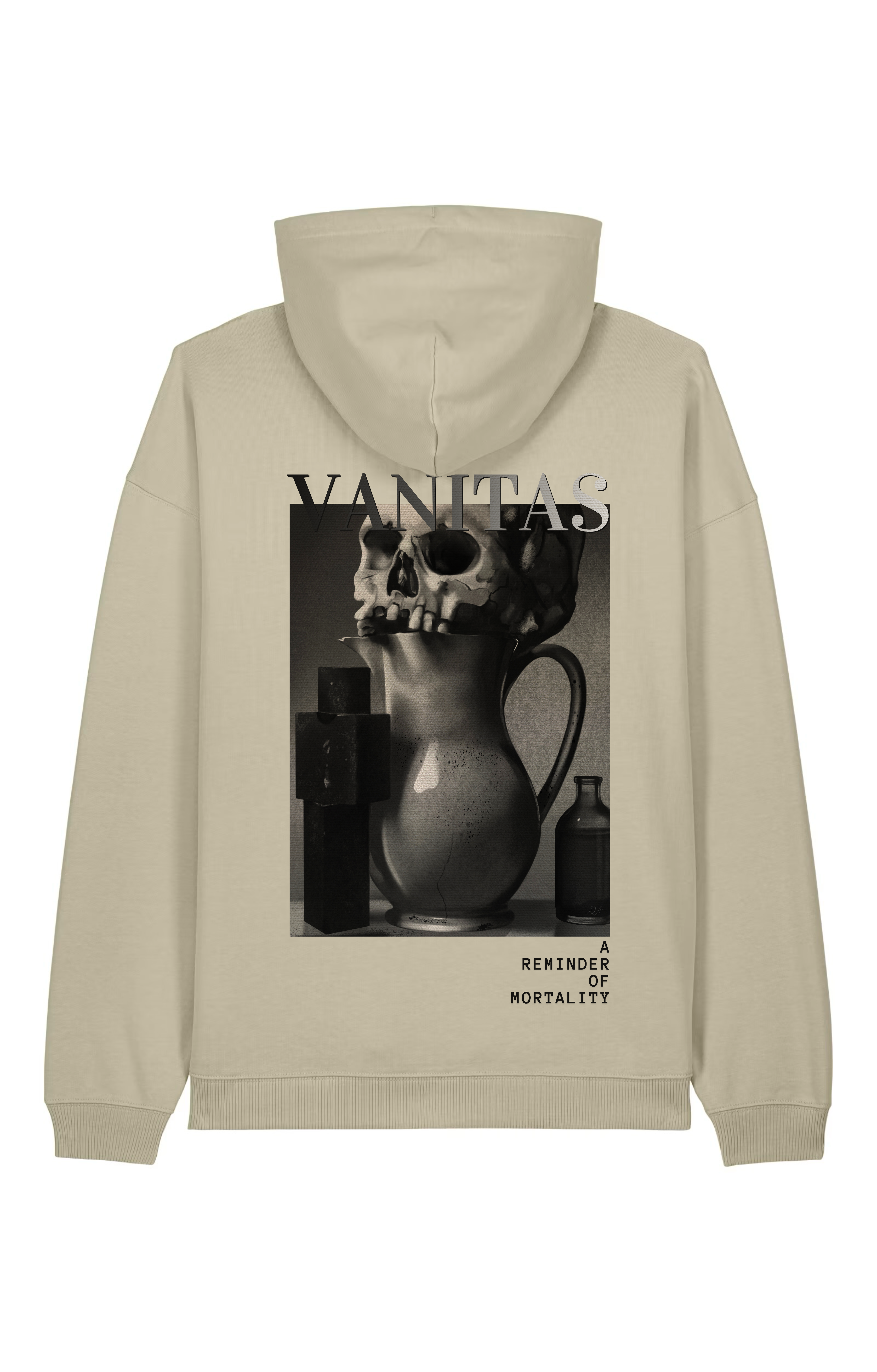 Vanitas Oversized Hoodie – mineral Grey Back