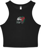 Vanitas Rose Gothic Embroidered Baby Tank – Black