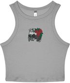 Vanitas Rose Gothic Embroidered Baby Tank – Grey