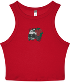 Vanitas Rose Gothic Embroidered Baby Tank – Red