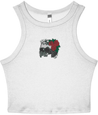 Vanitas Rose Gothic Embroidered Baby Tank – White