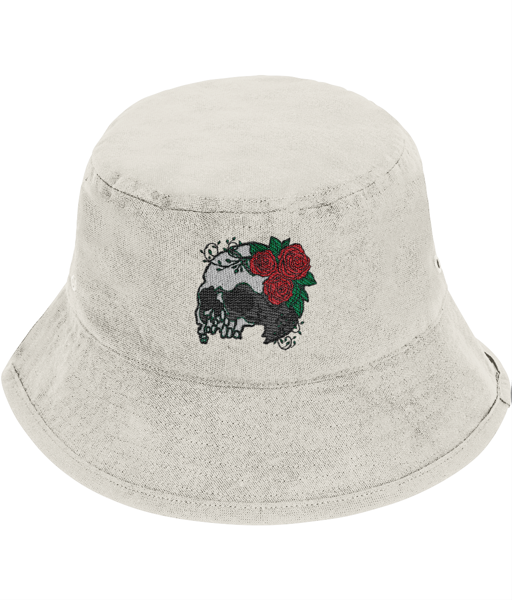 Vanitas Rose Gothic Embroidered Bucket Hat Offwhite