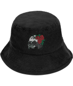 Vanitas Rose Gothic Embroidered Bucket Hat Black
