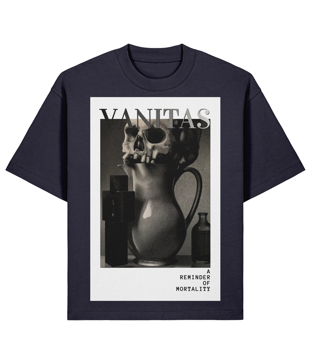 Navy Starcliffart Shirt in pure organic luxury: undyed 100% organic cotton, premium 280gsm feel, and a modern oversized streetwear fit crafted sustainably.